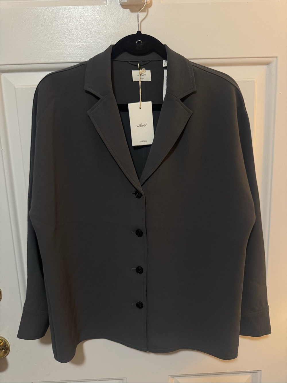 NWT Aritzia Wilfred Freeform Shirt Coal Grey Size XS $118